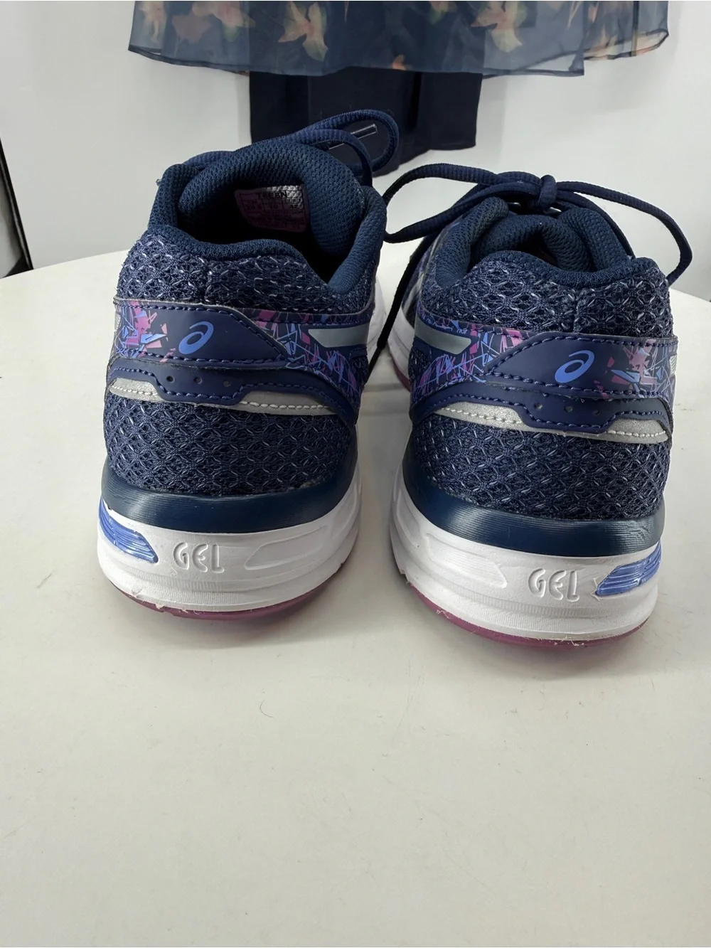 ASICS Gel Excite 4 Gel Cushion Running Shoes size 10, Navy Blue Purple Colorway
